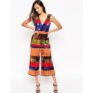 ASOS Striped Sequin Romper